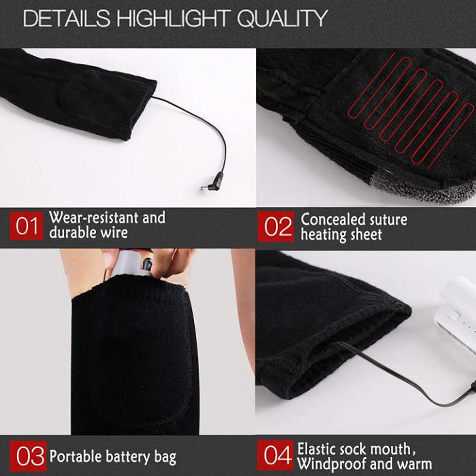 1 par bateria recarregável meias aquecidas elétrico pés aquecedores perna mais quente manter quente meias de inverno masculino feminino