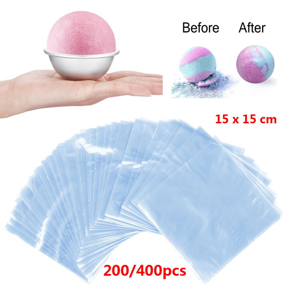 Bolsas de envoltura termorretráctiles para jabones, bombas de baño y artesanías, transparentes, impermeables, 6x6 pulgadas, 200 Uds.