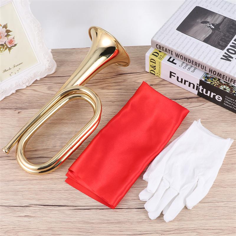 1Pc Trumpet Student Trumpet Brass Instruments Bugle Trumpet Flat Trumpet for Party Running Army Outdoor