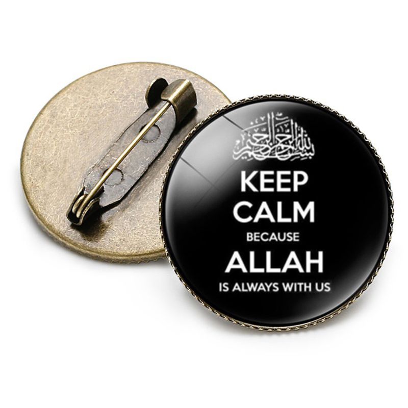 Metaal Glas Broche Vrouwen Charmant Kraag Pin Badge Moslim Islam Allah Sieraden Accessoires