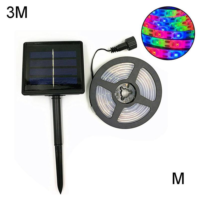 Solar Powered 3/4/5/10M Strip Light Outdoor RGB 2835 Backlight Tape Ribbon Decor LED Flexible Garden Strip Lighting Waterpr U6S2: 3MRGB