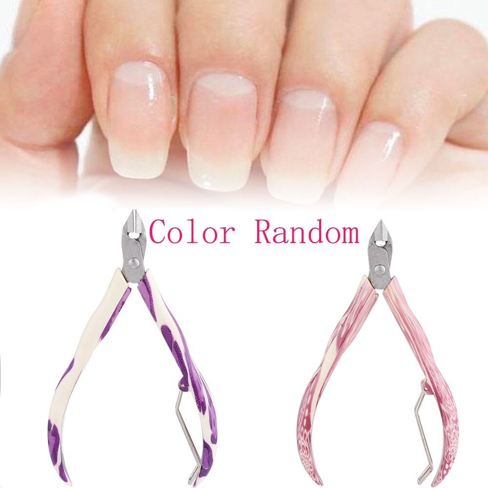 1pcs Stainless Steel Toe Finger Cuticle Nipper Clipper Trimmer Cutter Plier Scissors Nail Manicure Tool: color random