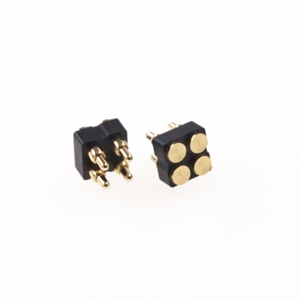 5 pcs Spring Loaded Pogo Pin connector 4 Position 2x2 Pins 2.54 mm Grid Pitch SMT 5.5 mm Height Dual Row Surface Mount PCB