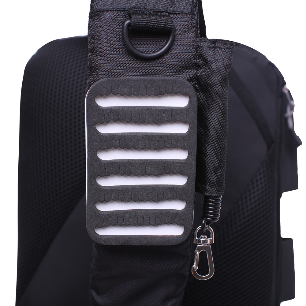 Kylebooker Schwarz Fliege Angeln Schlinge Rucksack Angelgerät Lagerung Brust Pack Schulter Tasche für Frische oder Salzwasser Angeln