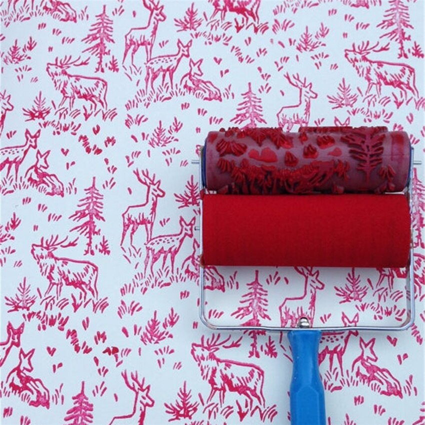Wall Patterned Paint Rollers Decoration Tools 5" Rubber Roller Brush Tool Set 3D Pattern Wallpaper Room Decor Painting Machine