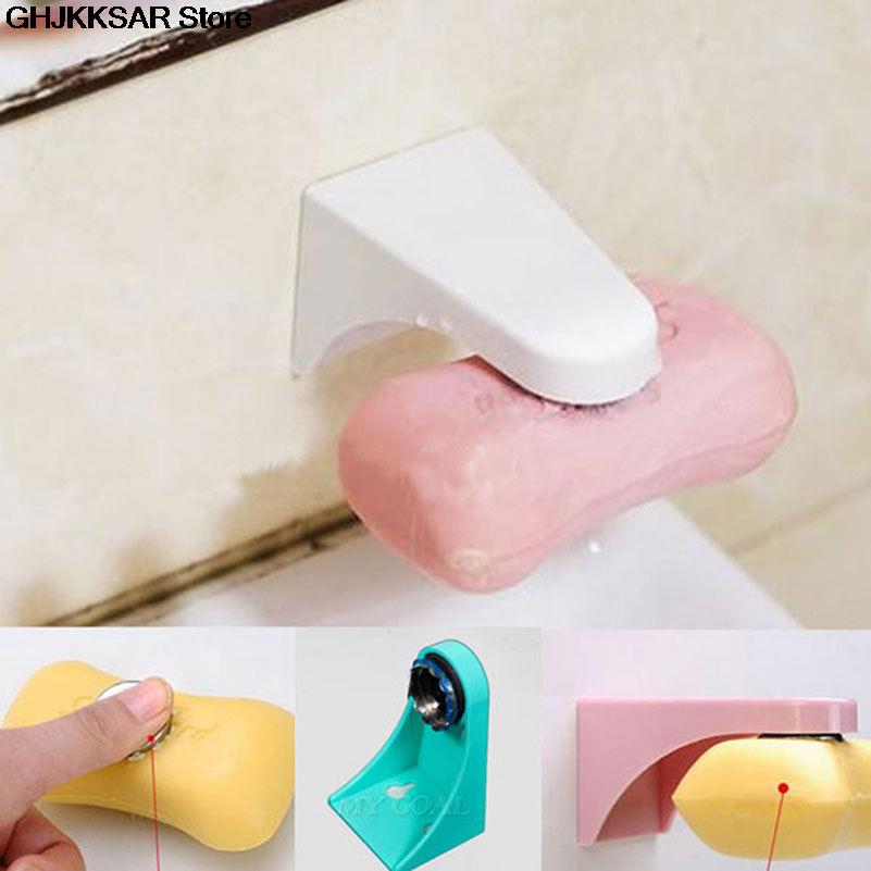 1PC Magnetic Soap Holder Elegent Tool Free Rustproof Sponge Holder Dish Holder Soap Dish for Bathroom Lavatory Home