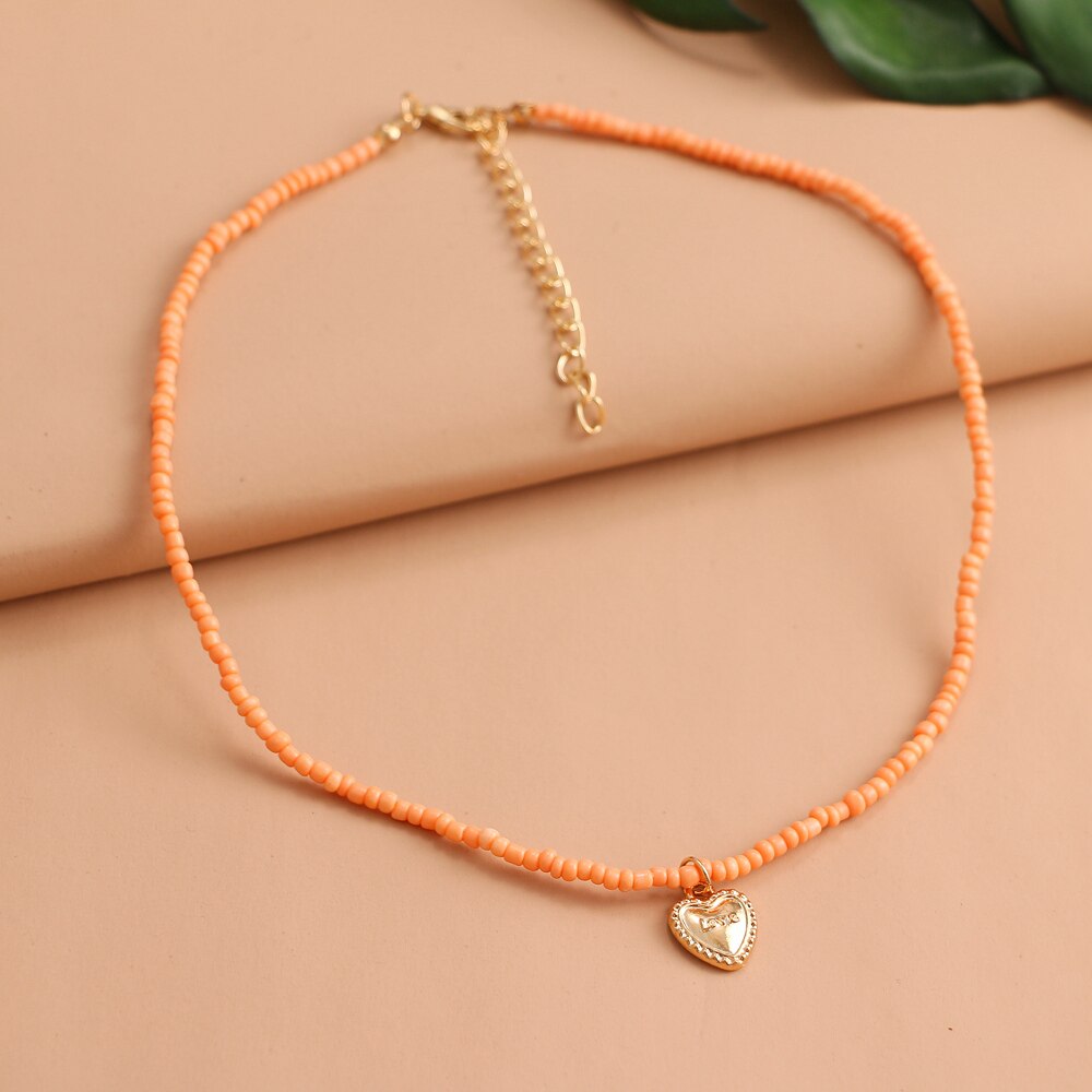 Trendy Bead Strand Beaded Choker Necklace For Women Bohemian Colorful Handmade Short Daisy Pearl Necklace Collar Jewelry