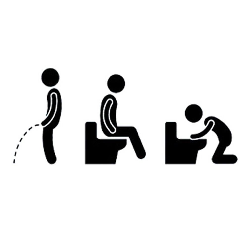 10x25cm Toilet Icon Decoration Wall Sticker DIY Waterproof Home Personality Cartoon Stylish Bathroom Accessories Removable Door