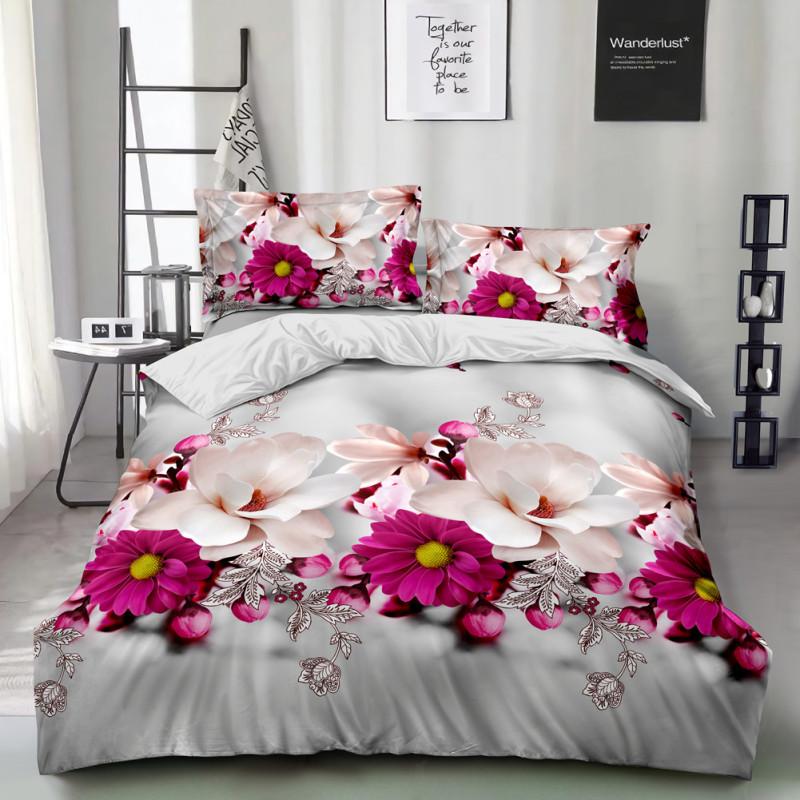 4 Stks/set 3D Gedrukt Stijlvolle Bed Set Laken Dekbedovertrek Kussenslopen Bruiloft Housewarming Decoratie: B