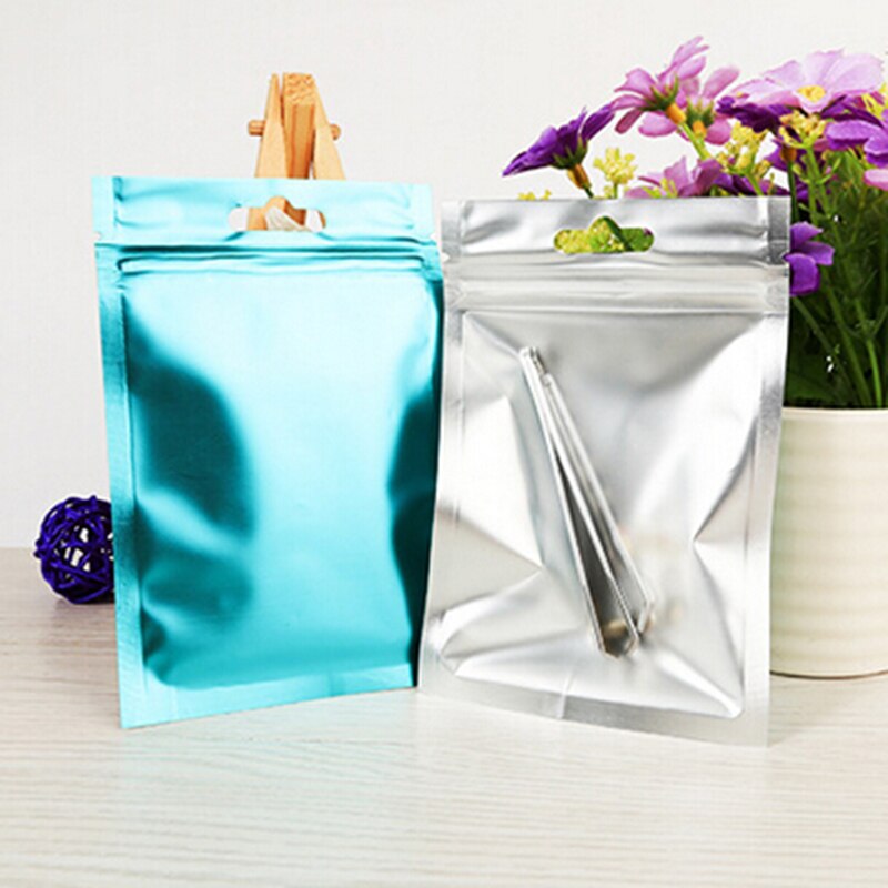 Flache Aluminiumfolienbeutel - 9x15cm - Selbstversiegelnder Aufbewahrungsbeutel - Mehrfarbig: BL