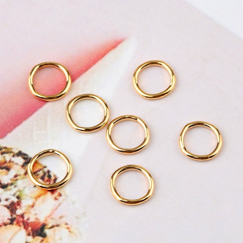 10 Pcs 2/3/4/5/6 Mm 14K Gold Filled Gesloten Jump Rings 14K Gold Filled Split Ringen Voor Sleutelhangers Maken &amp; Armband Sieraden Bevindingen