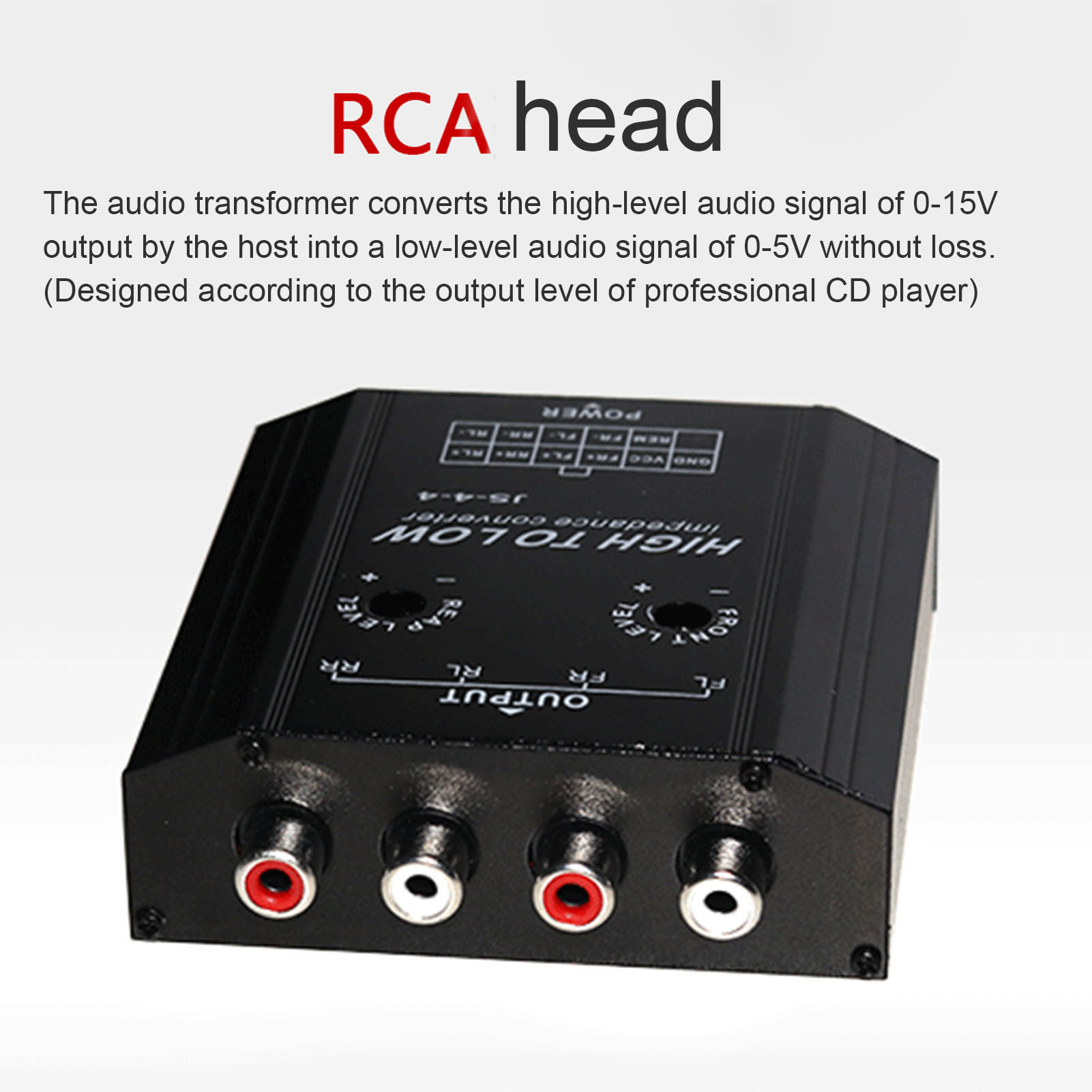 Auto lautsprecher zur Leitung 12V 4-Kanal-Audio--Impedanzwandler Hoch-bis Niedriglinien-Autoradio-Radio-Lautsprecher-Frequenz Filter
