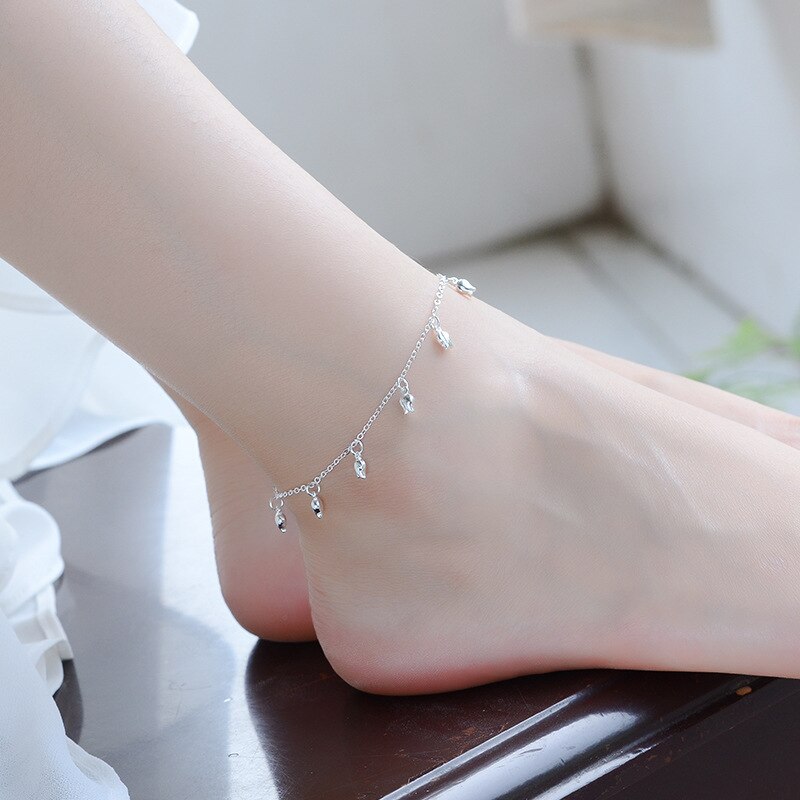 Sipengjel trendy kvinnelige fotlenker barfot hekle sandaler fotlenker armbånd på benet fot kjede smykker: Jl0015