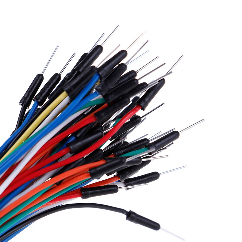 65pcs/lot Jump Wire Cable Male to Male Flexible Jumper Wires Breadboard DIY Starter Kit