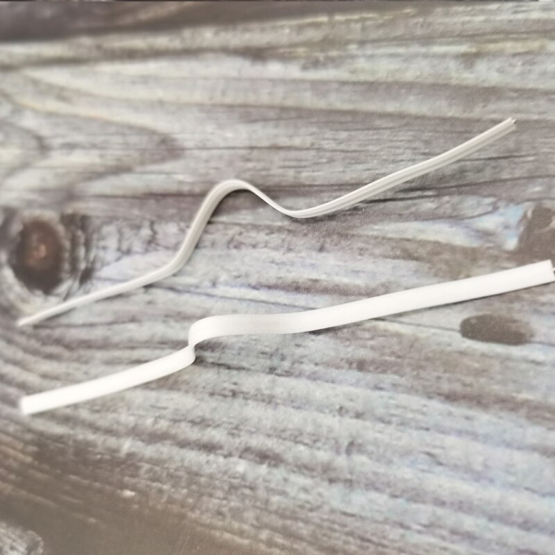 Barra de alambre para nariz de plástico desechable, 0,3x10cm, para mascarilla, pinzas para Puente, Material para hacer joyas, accesorios, color blanco