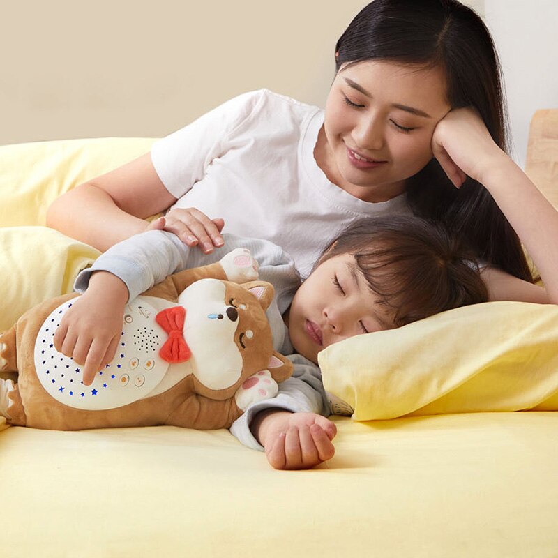 Baby Sleep Helper Music Starlight Projection Bear Toy Plush Light-Up Toys For 0-6 Years Old Kid 4 Sound Modes