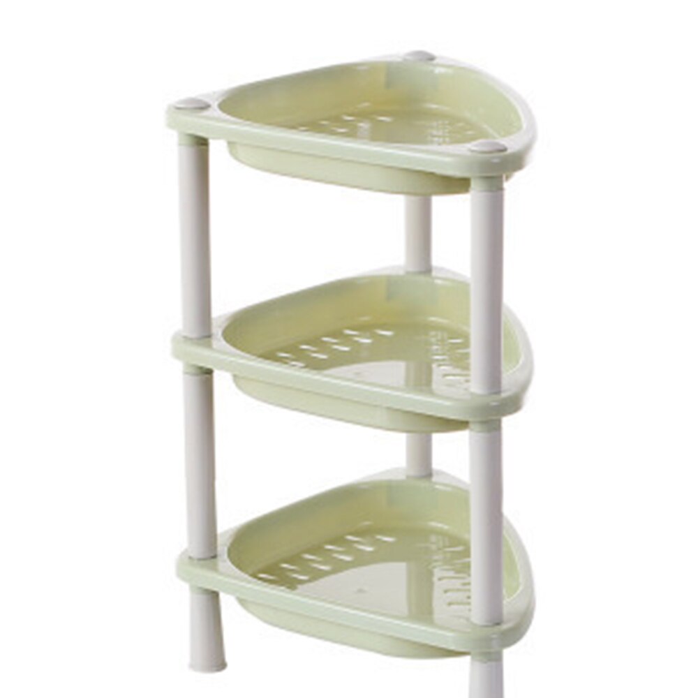 1 pcs Stackable 3-layer Kitchen Shelving Kitchen Storage Rack for Kitchen Bathroom Living Room: Green A