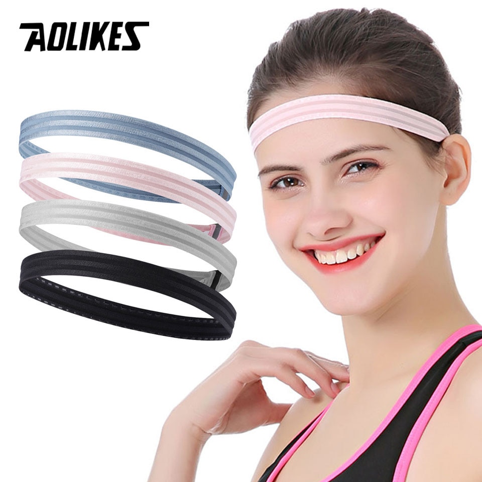 AOLIKES 1 STKS Antislip Zweet-absorberend Sport Hoofdband Haarband Elastische Siliconen Zweetband voor Running Fitness Voetbal basketbal