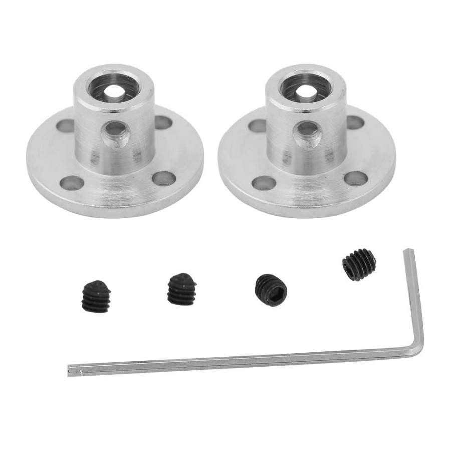 2pcs M3 Rigid Flange Coupling Motor Shaft Coupler Connector ID 6mm OD 10mm Coupling Guide Shaft Bracket with Hex Wrench 4