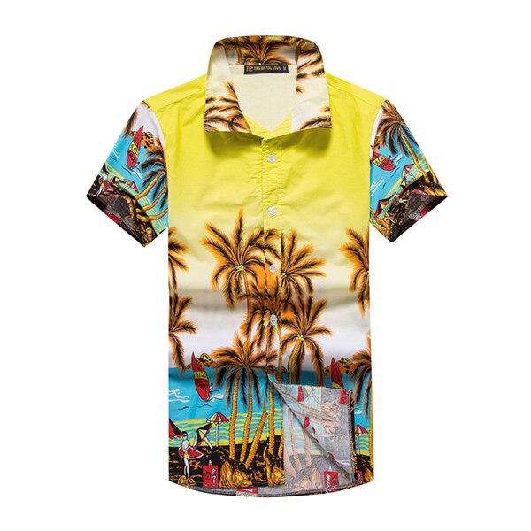 Verano , camisetas holgadas de talla grande para hombre, camiseta de playa con estampado de cocoteros a la , camisetas de manga corta con cuello vuelto: 2 / 4XL