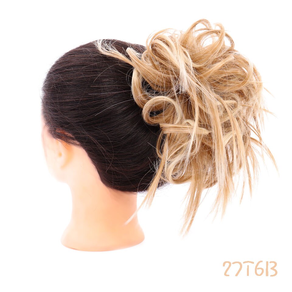 Shangke Synthetische Rommelig Chignons Messy Bun Paardenstaarten Weerstand Chouchou Wrap Haar Touw Rubber Band Hair Extensions Voor Vrouwen: Q17-27T613