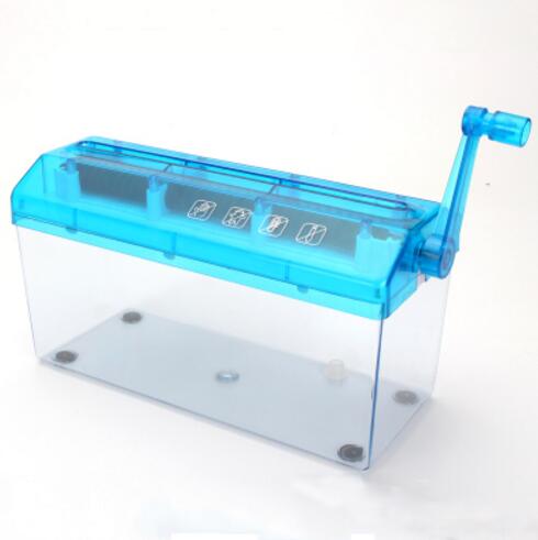 1 pcs Mini Blue Shredder Crusher Destroyer Paper Documents Cutting Machine: A4 blue