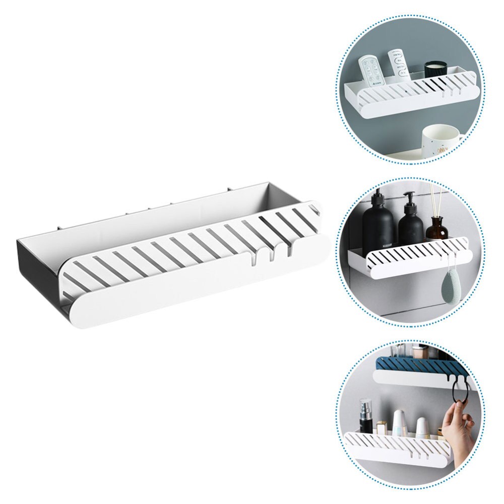 1Pc Storage Shelf Wall-mounted Rack Storage Rack for Home Restroom Hotel Bathroom