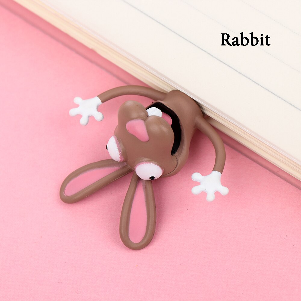 3D Panda Shiba Inu Funny PVC Book Markers Lovely Bookmarks Cartoon Animal Bookmark Cute eal Octopus School Supplies: rabbit
