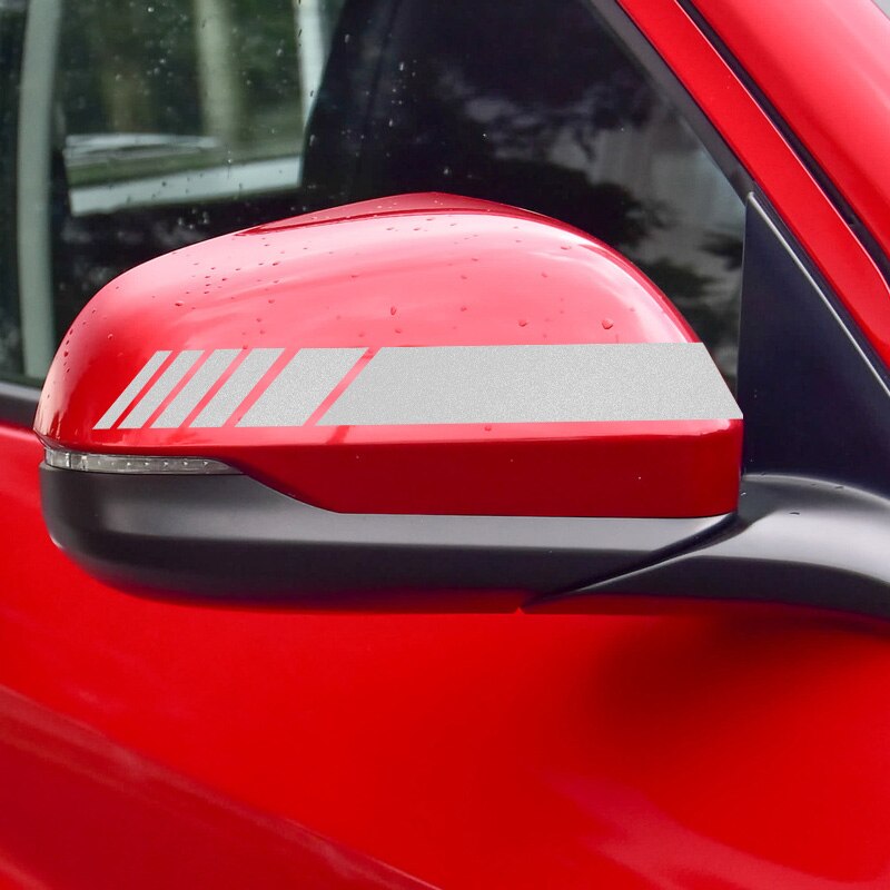 Pegatina de espejo lateral para coche, calcomanía de vinilo a rayas para espejo retrovisor de Reflectante decorativo, para Peugeot 307, 206, 308, 207, 406, 407, 1 par