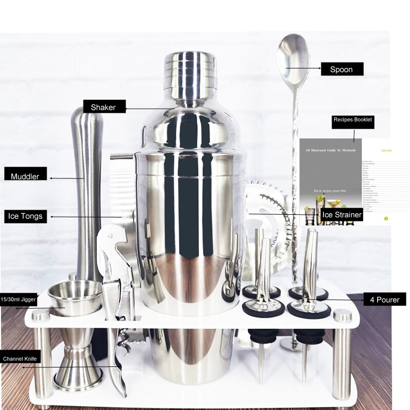 Stainless Steel Cocktail Shaker With Wine Rack 550ml/750ml Wine Shaker Mixer For Bar Party Tools Bar Accessories