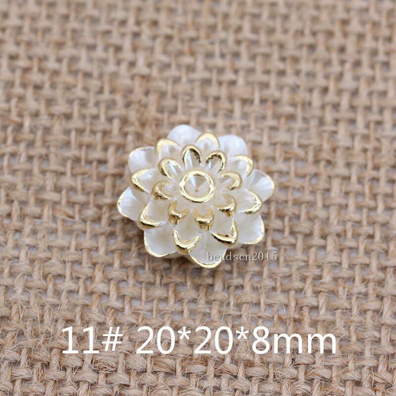 50 teile/los Blume Rose formen Nähen AUF Flatback ABS Nachahmung Perle Mit Loch Edelsteine Charms Kosmetische Zubehör DIY: No11