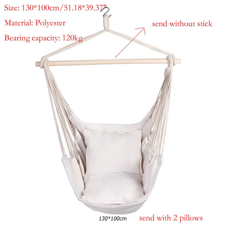 16 setzt Neue Hängematte Stuhl Hängen Stuhl Schaukel Stuhl Sitz Mit 2 Kissen Für drinnen, draussen, garten Unterstützung: Licht Gelb