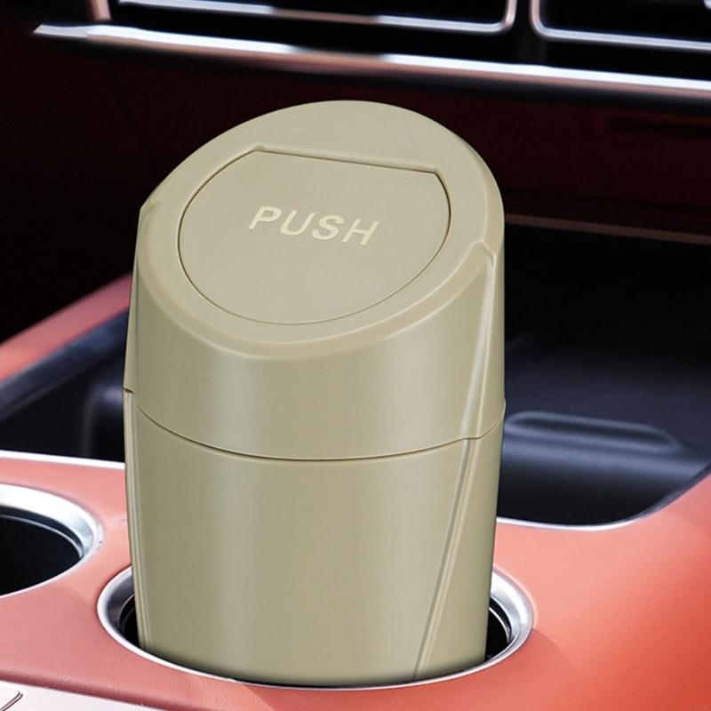 Contenedor basura para vehículos P88C con tapa a presión, bote capacidad media, bote basura para automóvil,