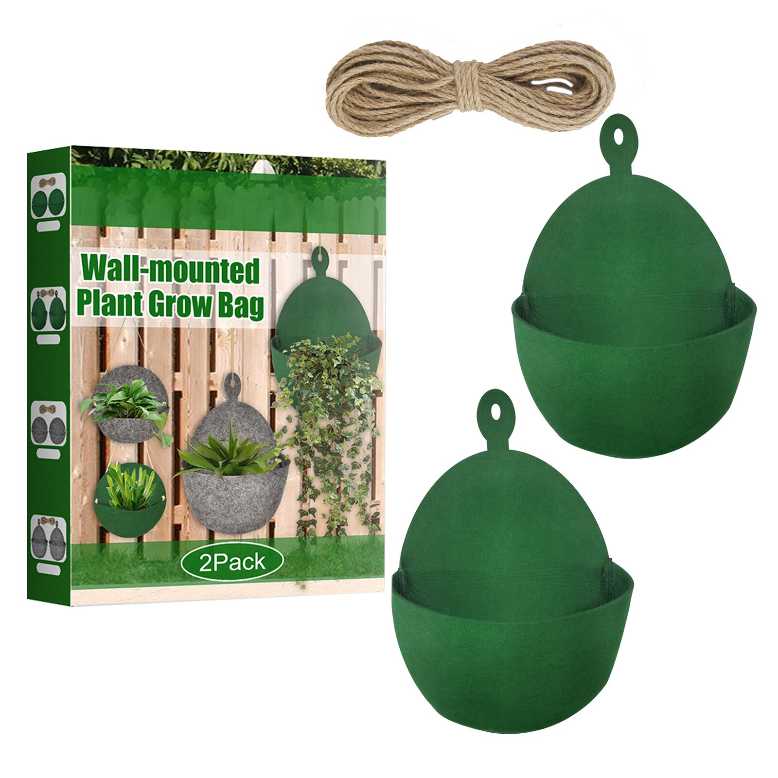 Worki robić uprawy roślin 2 paczki wiszące filcowe donica ogrodowa garnki pojemnik na kwiaty akcesoria robić domu na zewnątrz ogrodów: zielony styl C