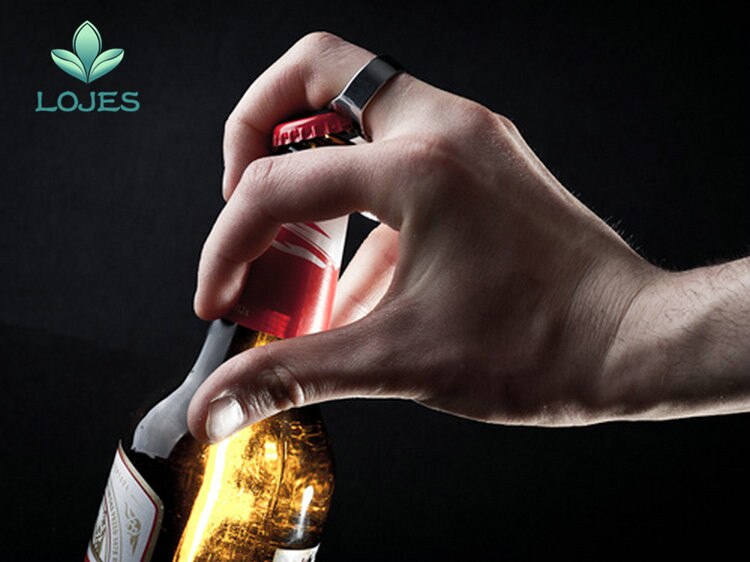 Kreative Edelstahl Bahre Öffner Finger Ring Ring-bilden Bahre Flasche Öffner Vielseitig Küche Bar Werkzeuge