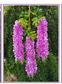 Artificial wisteria flower vine ceiling DIY wedding arch rattan bean flower string bunch party home Christmas flower wall decor: Light purple B