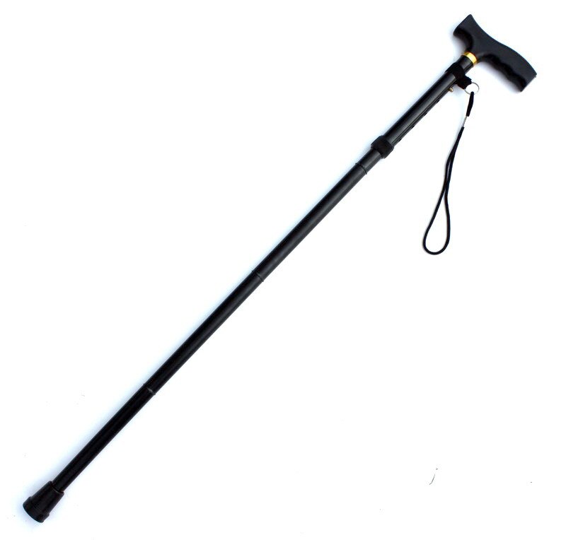 Foldable Telescopic Walking Stick Adjustable Anti-Skid Cane 4 Section Trusty Sticks For Old Man Trekking Hiking Walking Stick: Default Title