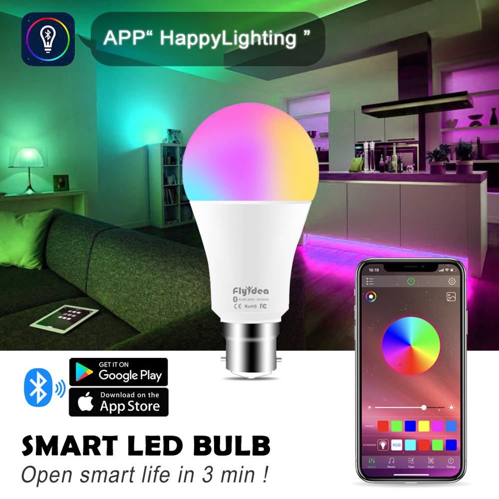 Smart Home Lighting Wireless Bluetooth led Light B22 Color Changing Magic Bulb Dimmable lamp RGBW 20 Modes Apply to IOS Android
