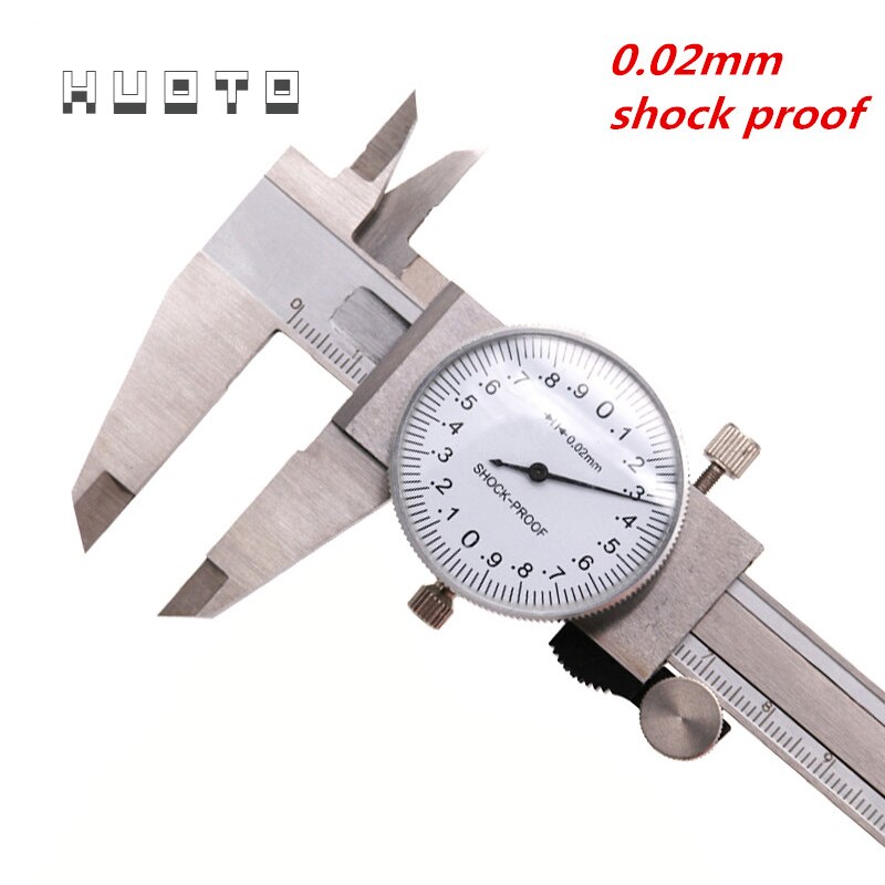 double needle 150mm 0.02mm 0.001" stainless steel dial vernier caliper dial gauge plastic dial caliper measure tool