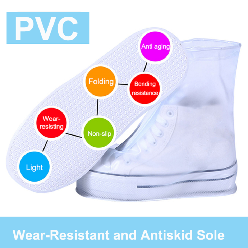 Versjon sko regntrekk vanntett støvletrekk sklisikre regnstøvler gjenbrukbare fortykket anti-skitne skotrekk