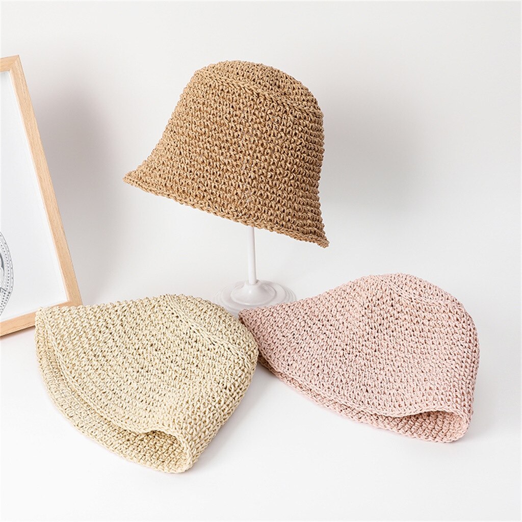 SAGACE verano sombrero paja mujer Sun Dome Cool sombrero plegable para mujeres sombrero de paja de playa sombrero de UV viaje gorra de malla playa A310