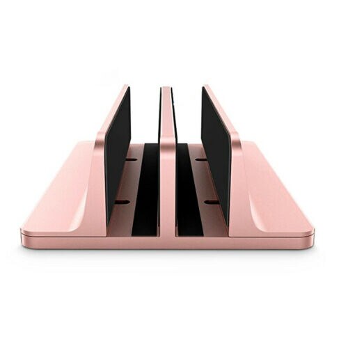 Notebook vertikal bärbar dator rosa stativ bordsförvaringshållare med justerbar docka aluminiumlegering bordskylningsförvaringsfäste