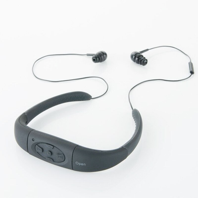 Reproductor MP3 impermeable, auricular, reproductor de música, banda para el cuello subacuática o auriculares con Radio FM para nadar y bucear