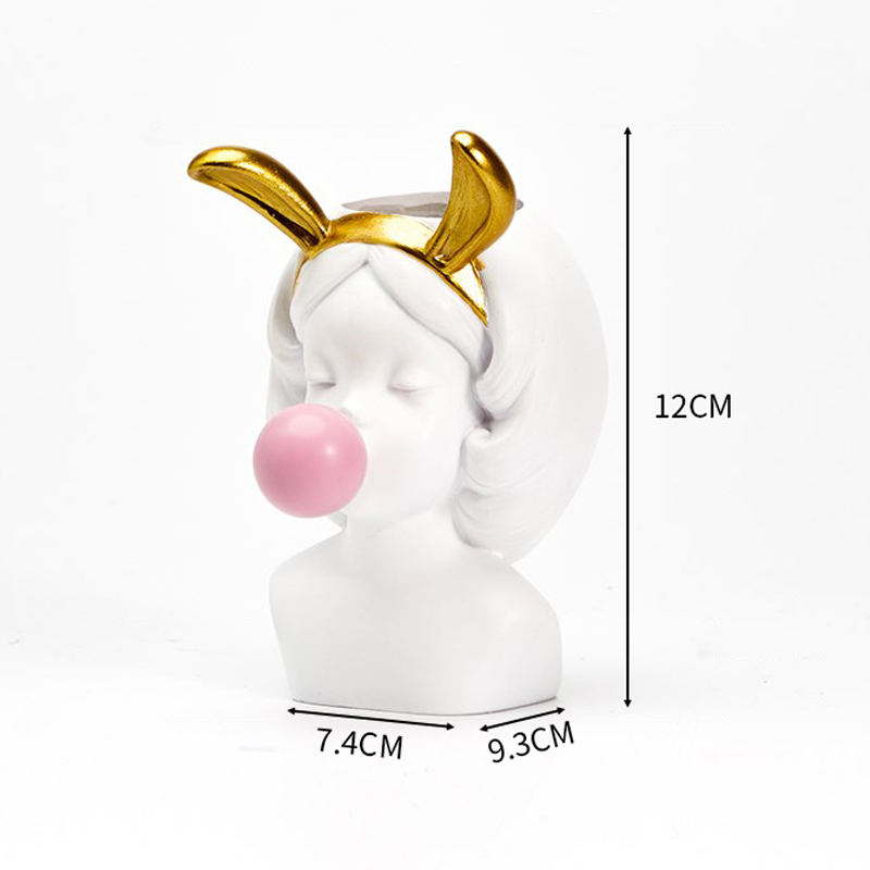 stojak na kwiaty doniczki doniczka ozdobne głowa dekoracyjne Biały żywica kwiat w wazonie garnek styl skandynawski ładny Catwoman ludzka głowa wazony na kwiaty kosz długopis pędzel uchwyt Dom dekoracja: S królik