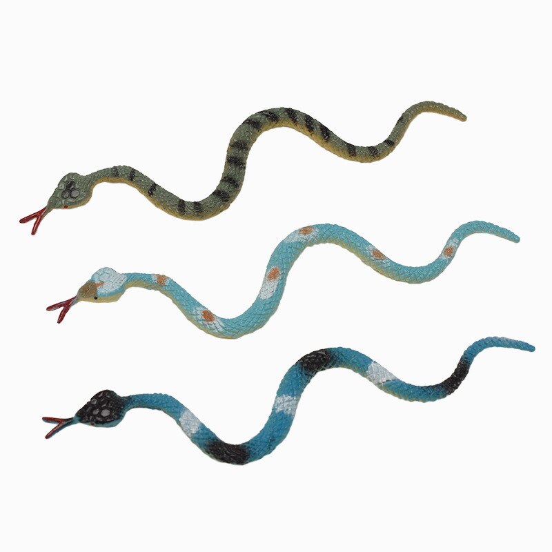 12pz Parodia giocattolo di simulazione rettile modello cobra pvc morbido serpente di gomma scaltro spaventoso giocattolo modello mini di serpente