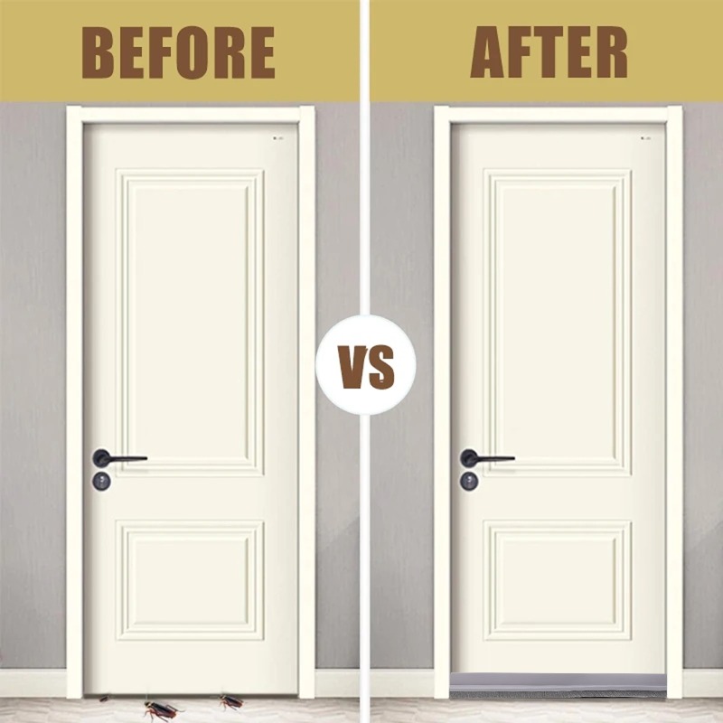 Dørbundbørste selvklæbende tætningsliste vindtæt børsteliste støvforebyggende gummiblokker insektsikker lydisoleret dørtape