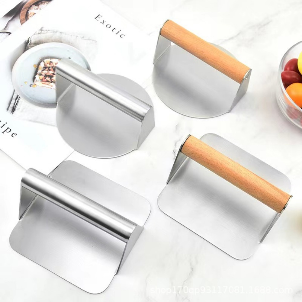 Stainless Steel Smash Burger Press Hamburger Patties Meat Masher Circular Meat Press Mold for Deli Meats Kitchen Accessories
