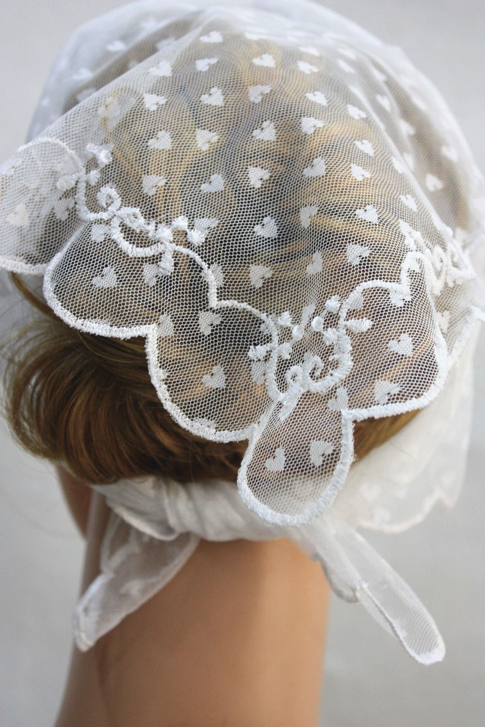 White Church Head Wear Coverings ,Catholic Chapel Veil Scarf ,Lace Headband Wrap,Wedding Veil