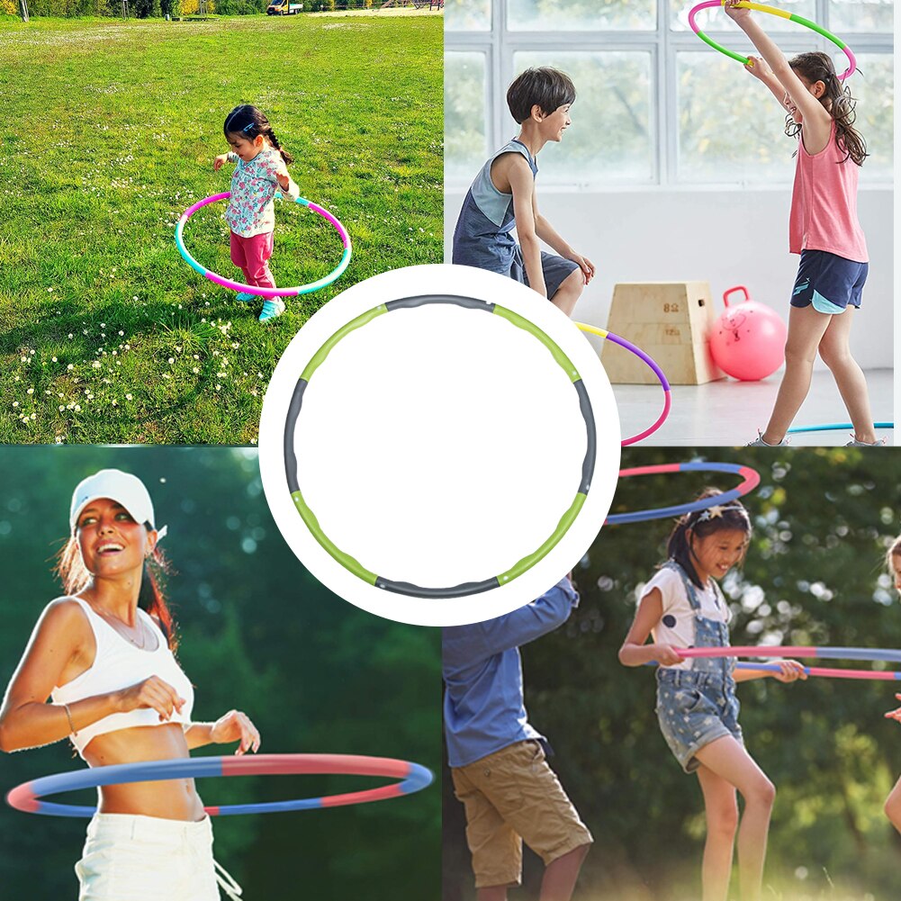 8 Knots Fitness Hoop Removable PE Hoop Yoga Waist Sport Weighted Hoops Exercise Slimming Massage Loop Fitness Circle Indoor Gym