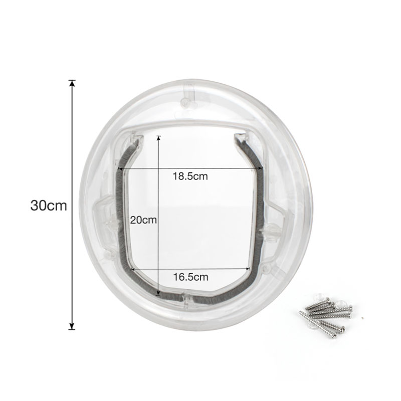 Newest Small Pets Safe Door Round Clear Cat Flap Door Products Fits for Screen Window Glass Window Lockable Door Pet Products